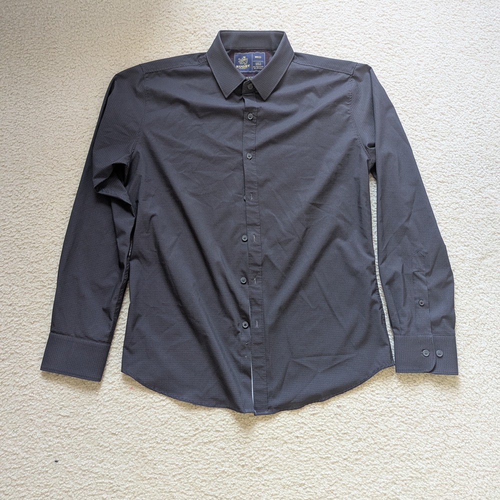 Black Casual Button Down Shirt with Long Sleeves